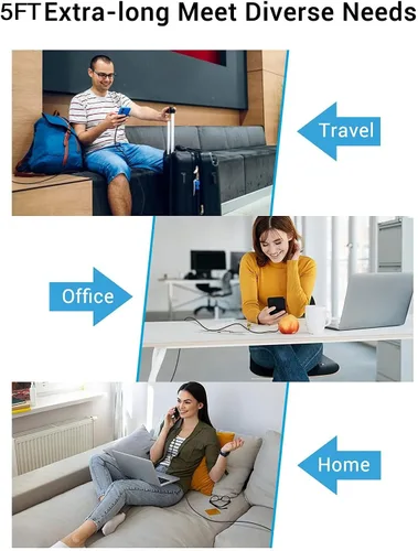 Vista 5 de Cargador de pared rápido USB C PD de 18 W para Samsung Galaxy Z Flip 3/4/5/6/7/7FE/8, Galaxy Z Fold 2/3/4/5/6/7/8 5G teléfono con cable de carga
