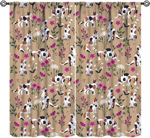 Vista 19 de Cortinas opacas de gato abstracto, arte simple, universo planeta, dibujos animados, lindo, divertido, colorido, gato, azul, niños, niñas, niños