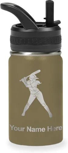 Vista 28 de LaserGram Botella de agua personalizada de 32 onzas, jugador de softbol Regalo grabado para jugadores de sóftbol, acero inoxidable aislado al vacío
