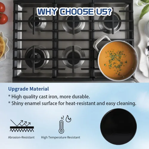 Vista 7 de 【Actualizado】WB29K10006 Tapa de quemador grande, WB29K10024 Reemplazo para estufa/horno de gas GE/Hotpoint, diámetro de 8.9 cm, superficie negra