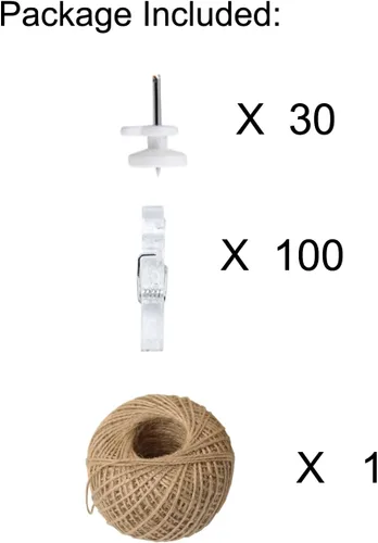 Vista 8 de 100 unidades de mini pinzas para fotos, pinzas para colgar en la pared, decoración para dormitorio, para fotos polaroid, obras de arte para niños