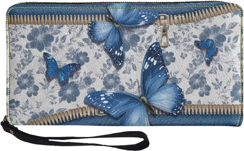 Vista 44 de Coldinair Cartera de piel sintética con cierre de cremallera para mujer, con bloqueo RFID, monedero para teléfono con correa para viaje, Añade tu