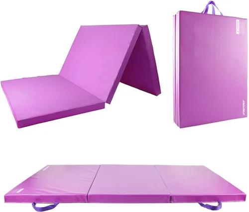 Vista 11 de RitFit Upgraded Folding Exercise Mat, 2 Inch Thick Gymnastics Mat Negro (2' x 8')