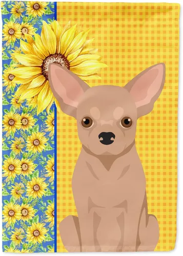 Vista 229 de Caroline's Treasures WDK5313GF Bandera de jardín con diseño de girasoles de verano, color negro y tostado, Airedale Terrier para buzón, bandera