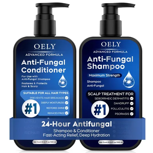 Vista 10 de Champú antifúngico para dermatitis seborreica, foliculitis y psoriasis del cuero cabelludo, champú anticaspa para hombres y mujeres, alivia