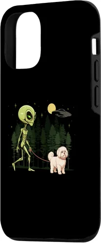 Vista 2 de Funda divertida para iPhone 1212 Pro con diseño de ovni de animales domésticos, para mamá y papá