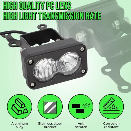 Vista 4 de Kit de faros motoparty para Sur-Ron Segway X260, combinación de luces Spot/Flood de 6000-6500K en blanco transparente, accesorios para barras