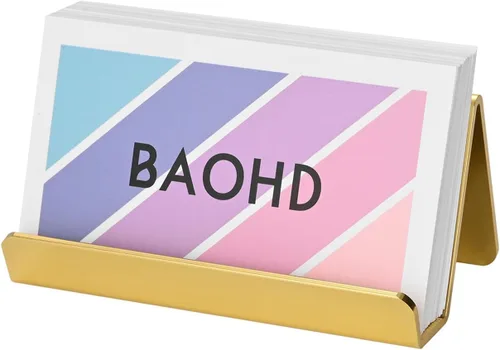 Vista 7 de Tarjetero negro para escritorio, organizador moderno de metal para tarjetas de nombre de negocios, con capacidad para hasta 40 tarjetas
