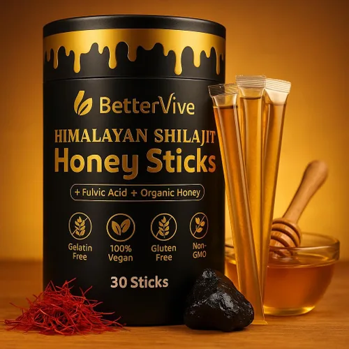 Vista 2 de Palitos de miel Shilajit del Himalaya con azafrán orgánico – 30 barras fáciles de usar para aumentar la energía natural, apoyo inmunológico