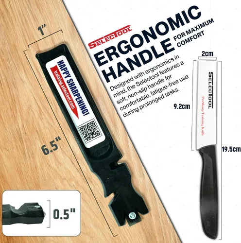 Vista 5 de Selectool Afilador de cuchillos multiherramienta para cuchillos de cocina con cuchillo de entrenamiento, cuchillo de bolsillo, herramientas