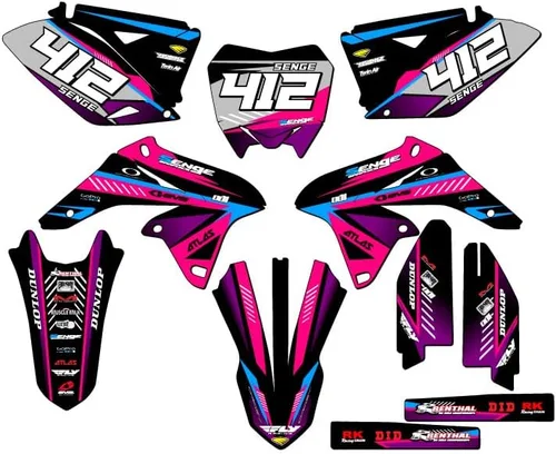 Vista 15 de 2010-2018 RMZ 250 Surge Black Senge Kit de base gráfica compatible con Suzuki