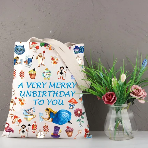 Vista 5 de PLITI Alice Bolso de mano Alice Fans Regalo Hija Regalo de Cumpleaños Un Muy Feliz Unbirthday To You Bolso Para Los Cuentos De Hadas Amante