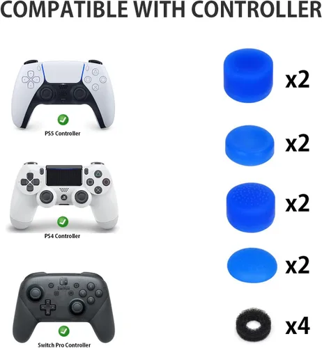 Vista 2 de Thumb Grip Controller Gamepad Raised Antislip Thumb Stick Grips Thumbsticks Joystick Cap for PS54,Switch Pro Controller-Precision