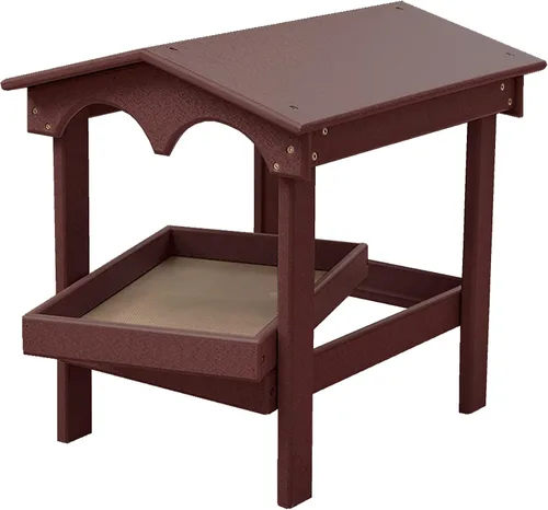 Vista 13 de DutchCrafters Comedero grande de plástico de polietileno con plataforma elevada cubierta con bandeja de semillas extraíble para pájaros silvestres