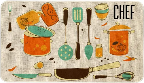 Vista 19 de The Kitchen is The Heart of The Home - Juego de 2 tapetes de cocina con parte trasera de goma antideslizante, juegos de cocina de vacaciones