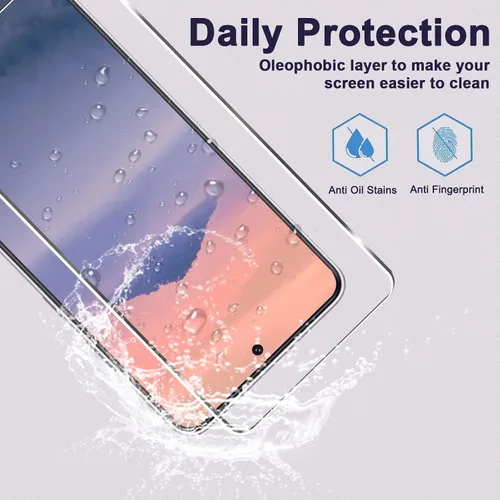 Vista 6 de Paquete de 3 + 3 protectores de pantalla para Galaxy S21 FE 5G + protector de lente de cámara, dureza 9H, resistente a los arañazos, fácil