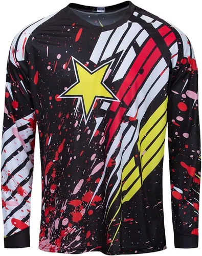 Vista 54 de Hotlion Camiseta de ciclismo para hombre, manga larga, MTB Motocross, ropa de carreras todoterreno