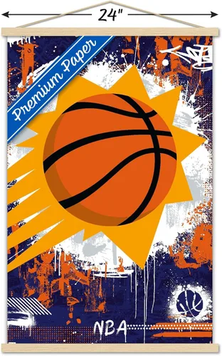 Vista 3 de Trends International NBA Phoenix Suns - Póster de pared con logotipo Maximalist 23 con marco magnético