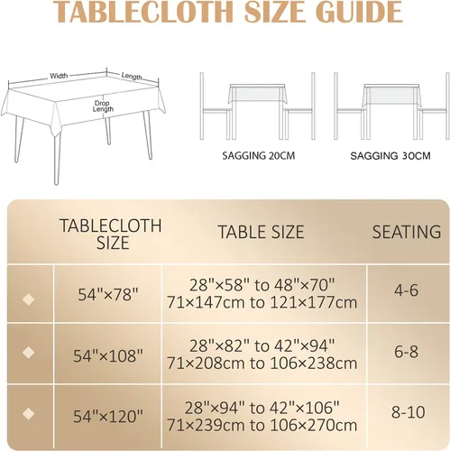 Vista 7 de Mantel de vinilo AIRCOWRIE impermeable, resistente al aceite, robusto, mantel de plástico resistente a las manchas, mantel de PVC que se limpia