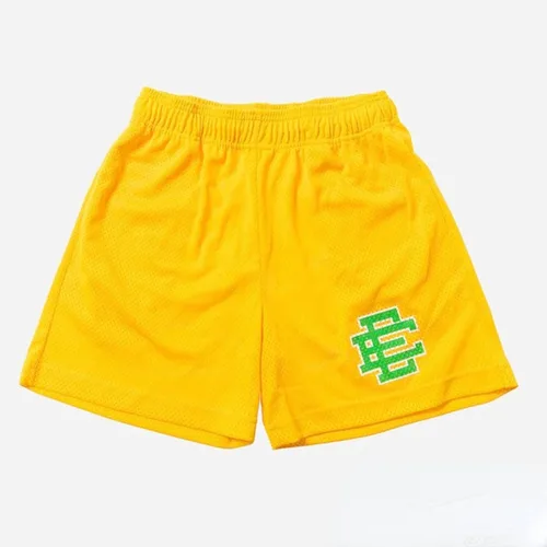 Vista 3 de EE Pantalones cortos casuales fitness musculosos hombres deportes cuartos pantalones malla transpirable longitud no más que la rodilla