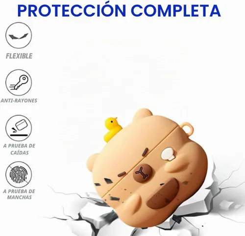 Vista 3 de Compatible with AirPods Pro Case (2019) / AirPods Pro 2 Case (2022), Cute Kawaii Cartoon Design Shock-Absorbing Protective Silicone Case Cover with