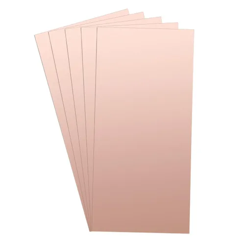 Vista 9 de Uxcell 5 piezas 70x50mm Placa de circuito PCB de doble cara con revestimiento de cobre laminado FR4 de 1mm de grosor para prototipos DIY