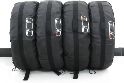 Vista 4 de FLR Cubierta de neumático de 31 pulgadas de diámetro, plegables, con 4 fundas de protección de fieltro de rueda, bolsas de almacenamiento