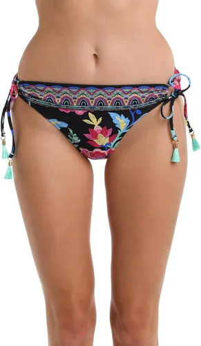 Vista 59 de La Blanca Parte inferior de bikini hipster con lazo lateral para mujer Negro/ Luces de la ciudad