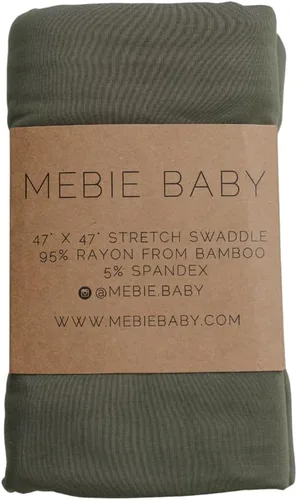 Vista 8 de Mebie Baby Manta elástica a cuadros azules, moderna y neutra para bebé niña o niño, mantas suaves para bebé, manta para recién nacido, 0-3 meses