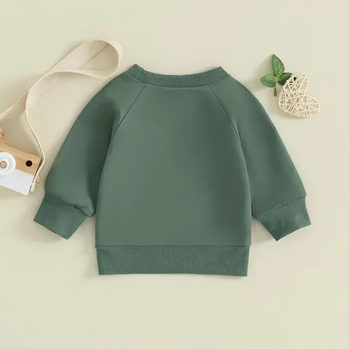 Vista 7 de fhutpw Sudadera de manga larga con estampado de letras para bebés, niños y niñas, ropa de otoño