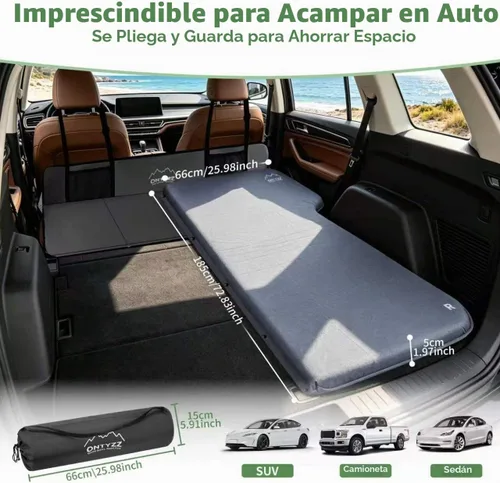 Vista 5 de ONTYZZ Colchón de aire SUV 8 R-Value Almohadilla de dormir autoinflable, lado derecho Derecha (gris)