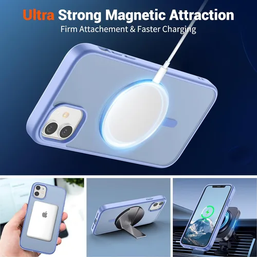 Vista 5 de SUPFINE Funda magnética para iPhone 11, color azul y morado Azul púrpura