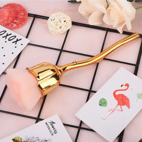 Vista 5 de Cepillos de arte de uñas, cepillo de arte de uñas Rose ShapeHandle, material de fibra, multifuncional, cómodo de usar, cepillo de limpieza de polvo