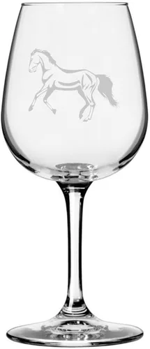 Vista 22 de Abaco Barb Body Horse - Copa de vino grabada multiusos (12.75 onzas) Unique Gifts for Horse Lovers, Personalized Wine Glasses, All-Purpose