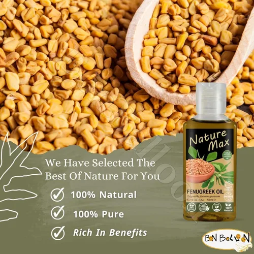 Vista 4 de bonballoon Nature Mix Aceite esencial de fenogreco orgánico natural sin diluir puro para el crecimiento del cabello, cuidado de la salud de la piel