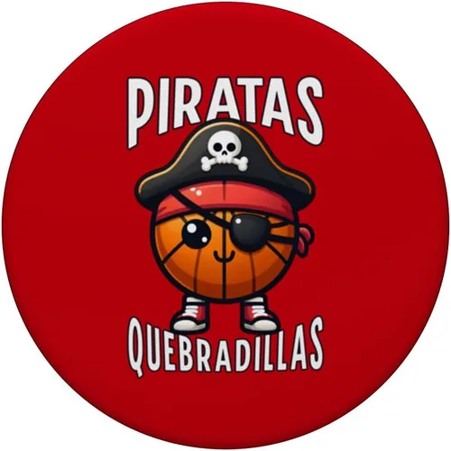 Vista 3 de Piratas de Quebradillas Baloncesto Baloncesto PopSockets Estándar PopGrip