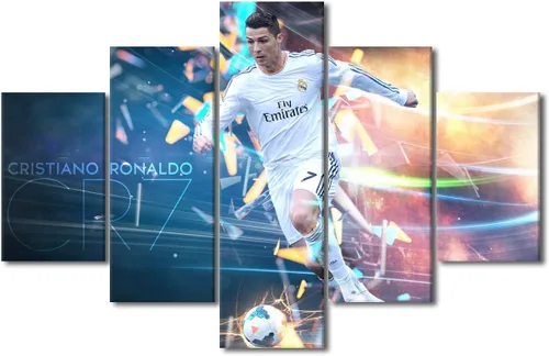 Vista 43 de TUMOVO Lienzo decorativo para pared, cuadro de Cristiano Ronaldo, cuadros de club de fútbol, impresiones en lienzo, póster de arte de pared, arte