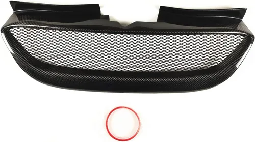 Vista 4 de Parrilla de malla de parachoques delantero para Hyundai Genesis Coupe 2008-2012 fibra de carbono negra