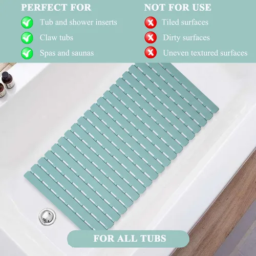 Vista 2 de Sheepping - Tapete de ducha antideslizante para bañera, lavable a máquina, tapete de baño antideslizante para bañera, tapete de drenaje rápido