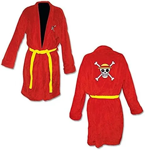 Vista 2 de GE Animation Luffy Jolly Roger - Bata de baño de una pieza, color rojo, Rojo