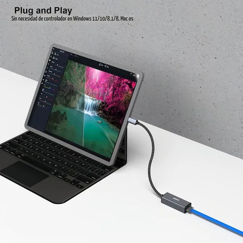 Vista 5 de BENFEI Adaptador USB-C a Ethernet, Adaptador de Red LAN Gigabit Ethernet de USB Tipo-C (Thunderbolt 3/4) a RJ45 Compatible con iPhone 15 Pro/Max
