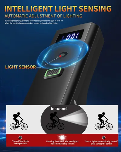 Vista 10 de DARKBEAM Luz para bicicleta, faros delanteros de bicicleta superbrillantes de alta luminosidad USB recargable, luces de ciclismo impermeables de 4