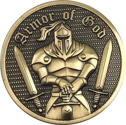 Vista 2 de Armadura de Dios Premium - Efesios 6:11-3D Conmemorativa Moneda de Desafío Medallón de Coleccionista