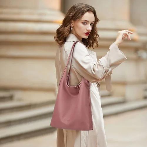 Vista 2 de Montana West Bolsos estilo hobo holgados para mujer, bolsos de hombro suaves de diseñador para mujer, bolso de mano con asa superior