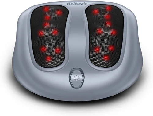 Vista 10 de Nekteck Masajeador de pies con calor, Máquina masajeadora de pies eléctrica Shiatsu con calor y amasado para neuropatía, fascitis plantar, masaje