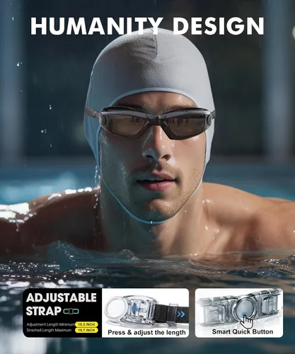 Vista 2 de NSSIW Swim-Goggles-Adult-Women Goggles Swimming Men: Anti Fog Pool Goggles with UV400 and No Leak 2 Pack
