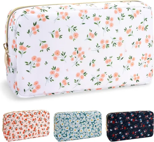Vista 42 de izuzta Nylon Lager Pequeño Slim Mini Maquillaje Bolsa Organizador, Beige, Viajes