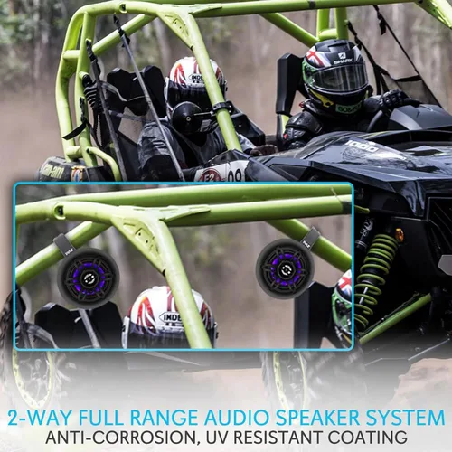 Vista 8 de Pyle Altavoces de torre de wakeboard marinos impermeables – Juego de altavoces de subwoofer dual de 4 pulgadas con luces LED y Bluetooth