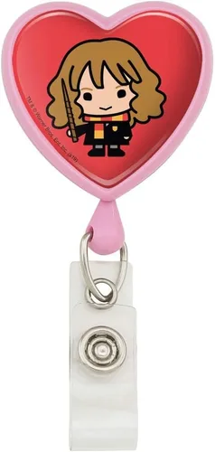Vista 13 de Harry Potter lindo patrón Chibi corazón cordón retráctil carrete insignia tarjeta de identificación titular