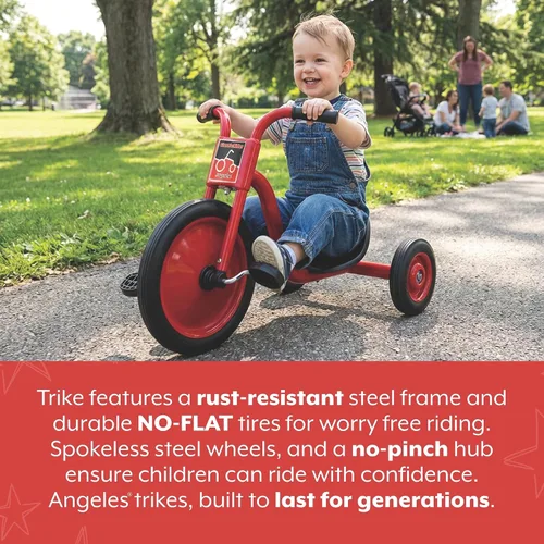 Vista 2 de [Usado] ClassicRider - Empujador de pedales de 10" LT Big Wheel Toddler Tricycle with 4" Tall Seat & Spokeless Tires, Rust-Resistant Kids Bike for